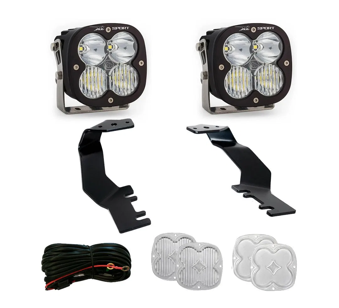 448072 – BAJA DESIGN Driving/ Fog Light, LED Bulb Square Driving/ Combo Beam Clear Lens Black Housing With 2 XL Sport...